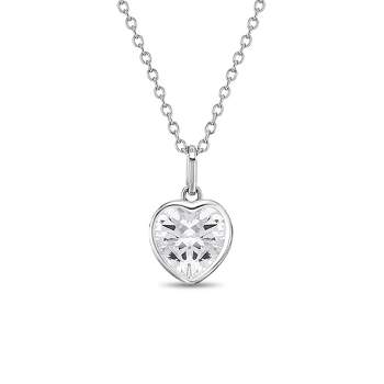 Sterling Silver Lock With Cubic Zirconia Starburst Pendant Necklace -  Silver : Target