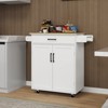 GlasFlength Decorative Storage Cabinet, 2-Door Cabinet with Two Drawers and Two Shelves for Kitchen, Dining Room, White, 39.37"*13.78"*35.43" - 4 of 4