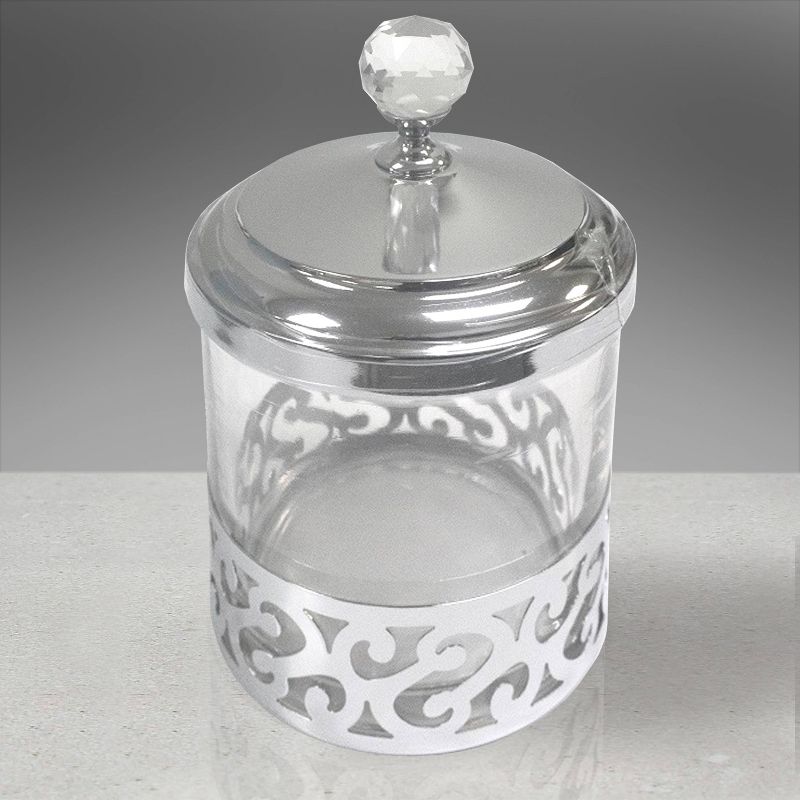 Scroll Cotton Jar Silver - Popular Bath Popular Home, 3 of 7