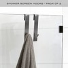 Evideco French Home Goods Shower Door Hooks - Pack of 2 - Durable, Easy to Install, Special for Frameless Glass Shower Doors - 2 of 4