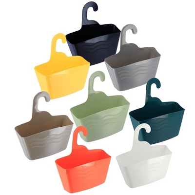 Tahitian Blue Plastic Over-the-Door Shower Caddy Basket