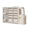 Kids Toys Storage Organizer With 10 Bins 2 Cabinets 3 Shelves Multipurpose Toys Books Storage Cabinet For Boys Girls - 2 of 4