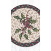 Earth Rugs Christmas Holly Round Printed Trivet 10" Farmhouse Holiday Style - 3 of 3