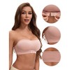 INSPIRE CHIC Women's Front Closure Strapless Wirefree Bandeau Non-Slip Tube Top Bras - 3 of 4