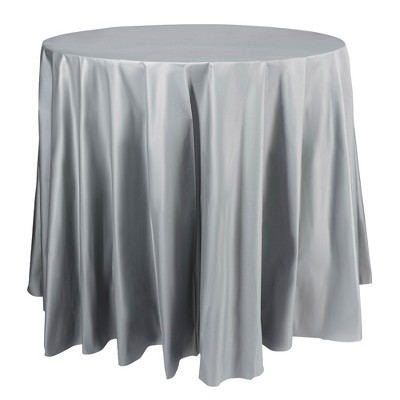 Smarty Had A Party 84" Silver Round Plastic Tablecloths - 96 pcs