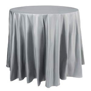 Smarty Had A Party 84" Silver Round Plastic Tablecloths - 96 pcs - 1 of 4