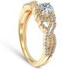 Pompeii3 3/4 Ct Diamond Engagement Infinity Wedding Ring Set 14k Yellow Gold - 2 of 4