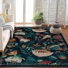 Area Rug Washable Bohemian Bird Floral Bedroom Low-Pile Soft Playroom Carpet, Jungle Pattern Vintage Indoor Floor Rug for Living Room and Nursery - 3 of 4