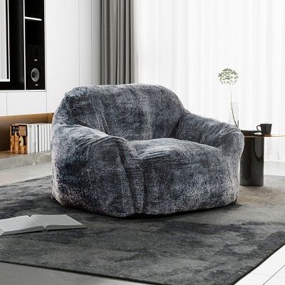 Airsurfer Large Charcoal Gray Armchair Modern Cozy Lounge Armchair Home Accent for Living Room Relaxation