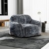 Dexmalle Modern Blue Gray Soft Memory Foam Bean Bag Sofa Chair with Armrest - 2 of 4