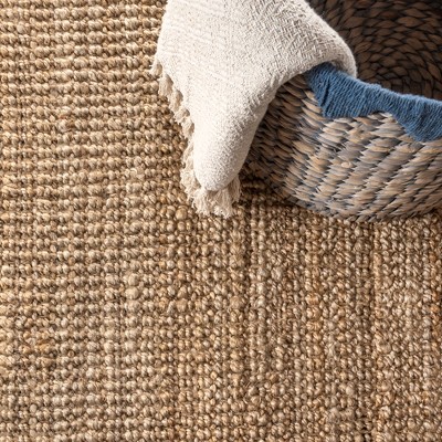 Handmade Braided Blue Jute 8' x 10' Reversible Area Rug