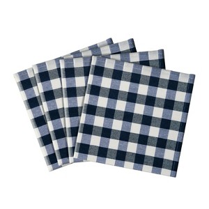 Kate Aurora Country Living 4 Pack Gingham Plaid Checkered Country Farmhouse Napkins - 1 of 2