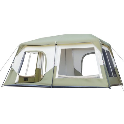 FURNIinspire Camping Tents Large Family Camping Tent With Rainfly And Carry Bag, 10 Person Sun Shelter, Multicolored, 120.07"*167.99"*78.74"