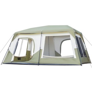 FURNIinspire Camping Tents Large Family Camping Tent With Rainfly And Carry Bag, 10 Person Sun Shelter, Multicolored, 120.07"*167.99"*78.74" - 1 of 4