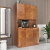 TopComfy Decorative Storage Cabinets Wardrobe Kitchen Cabinet With 6 Doors 1 Open Shelves And 1 Drawer For Bedroom, Brown, 39.37"*15.35"*70.87" - 2 of 4