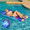 Joyfy 72'' Inflatable Pool Floats Mat with Headrest, Pool Floaties Raft for Adults,  Fabric Covered Floating Water Mattress for Lake Beach Navy Blue - 4 of 4
