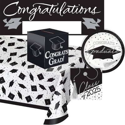 Creative Converting 2025 Graduate School Spirit White Tableware and Decor Kit 18ct