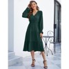 Coolmee Women's Bohemian Dress Casual Long Sleeve V Neck Dress Floral Flowy Maxi Dresses Tiered Cocktail Dress - 2 of 4