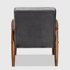 Sorrento Velvet Upholstered Wooden Lounge Chair - Baxton Studio - image 4 of 4