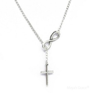 Maya's Grace Infinity Cross Necklace for Women, with Adjustable Cross Pendant Birthday Gift for Women - 1 of 4