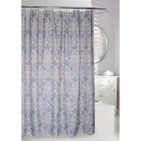 Classic Elegance Shower Curtain Gray, Yellow Grey White Shower Curtain
