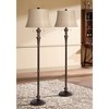 Regency Hill Brooke Traditional 60" Tall Standing Floor Lamps Set of 2 Lights Pull Chain Brown Metal Bronze Finish Living Room Bedroom House Reading - 2 of 4