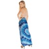LA LEELA Women's Beach Wrap Bikini Swimwear Cover up Skirt Bathing suit Summer Wraps Sarong Swimsuits for Women One Size Blue, Tie Dye Design - 2 of 4