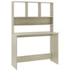 vidaXL Desk with Shelves Sonoma Oak 43.3 in.x17.7 in.x61.8 in. Engineered Wood - 2 of 4