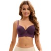 INSPIRE CHIC Women's Lace Trim Underwire Adjustable Straps Plus Cup Size Push Up Bras - 4 of 4