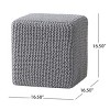 Square Knitted Upholstered Footstool, Multi-Functional  Ottoman for Small Spaces, Accent Stool for Bedroom or Living Room-The Pop Home - 4 of 4