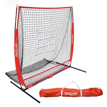 GoSports 5 ft x 5 ft Baseball & Softball Practice Hitting & Pitching Net with Bow Type Frame