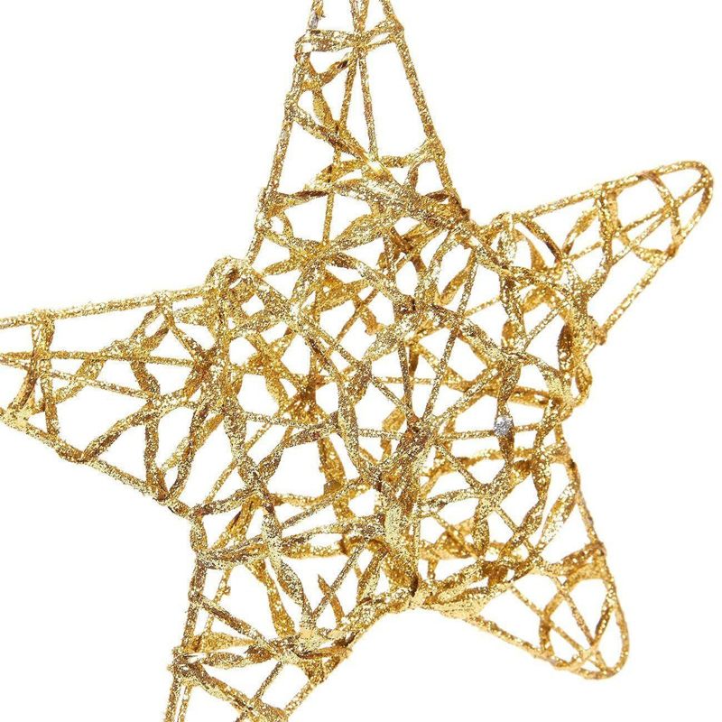 Juvale 24 Pack Gold Star Ornaments for Christmas Tree, Bulk Holiday Decorations, 6 Inches, 5 of 8
