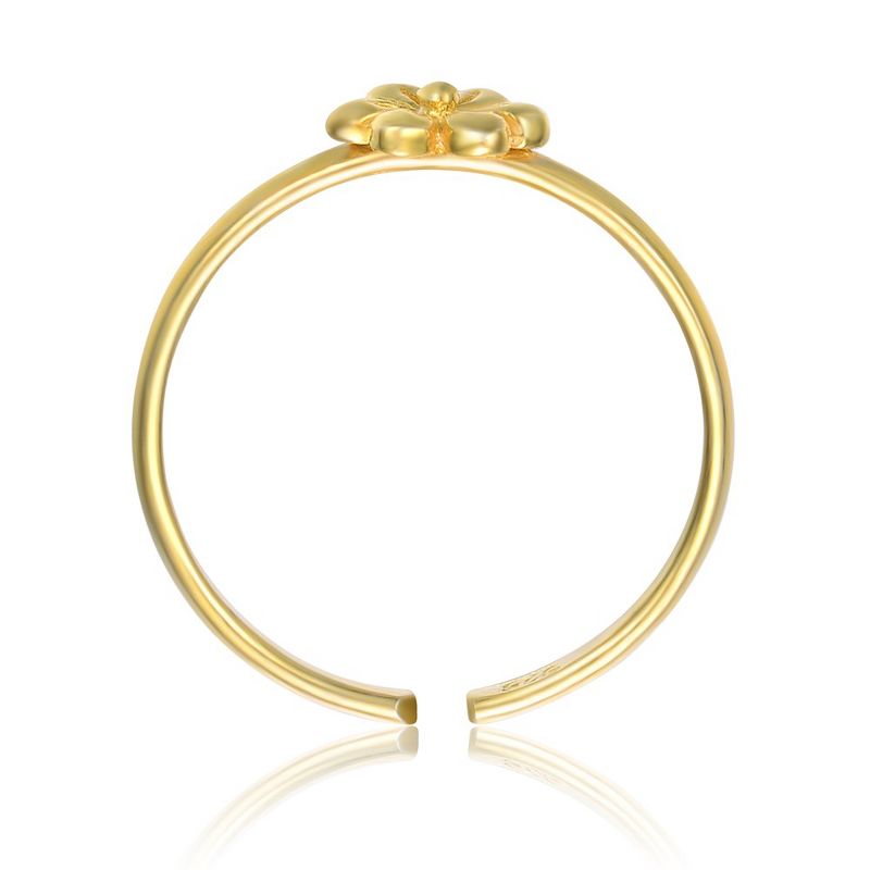 Children's 14k Gold Plated Daisy on Top Adjustable Ring, 2 of 4
