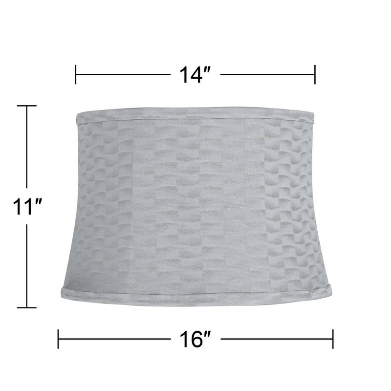 Springcrest Softback Drum Lamp Shade Gray Medium 14" Top x 16" Bottom x 11" High Spider with Replacement Harp and Finial Fitting, 5 of 8