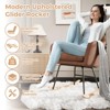 Oversized Linen Upholstered Rocking Chair, Modern Accent Chairs for Living Room, Indoor Comfy Armchair with Wooden Legs for Nursery, Bedroom - 3 of 4
