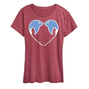 Women's - Instant Message - Sting Ray Heart Short Sleeve Graphic T-Shirt - 1 of 4