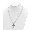 Chisel Titanium Polished and Hammered Carbon Fiber Reversible Cross 22" Necklace - 4 of 4