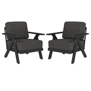 YARDSIGHT 2-Piece Outdoor Patio Lounge Chairs with Cushions, Modern Aluminum Frame Armchairs for Garden, Backyard, Deck, or Poolside - 1 of 4