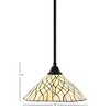 Toltec Lighting Any 1 - Light Pendant in  Matte Black with 16" Sandhill Art Glass Shade - 2 of 2