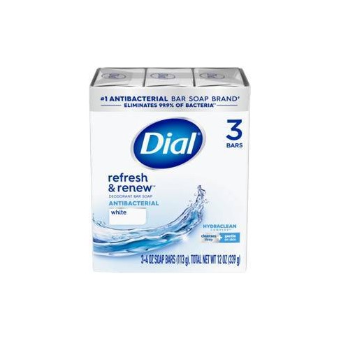 Dial Antibacterial Deodorant White Bar Soap 3pk Target