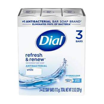 Dial Antibacterial Deodorant White Bar Soap - 3pk
