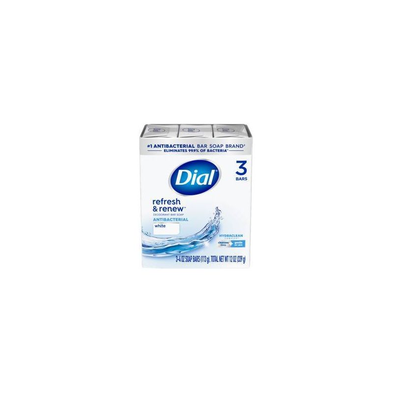 Dial Antibacterial Deodorant White Bar Soap - 3pk, 1 of 11