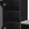 Kumasinova L-Shaped Entryway Storage Bench,Shoe Cabinet with Glass Doors and Cushioned Seat,Shoe Organizer for Entryway,Living Room,Hallway - 4 of 4