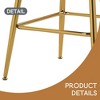 Leovsnove Set of 2,26'' Counter height bar stools Corduroy kitchen island counter bar stool with back,golden chromed base and footrest - 4 of 4