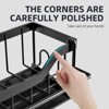 LunaLulinlk Space-Saving Kitchen Sink Rack - Wall-Mounted Dish Cloth & Sponge Holder (Black) - 3 of 4