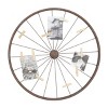 Metal Bike Wheel Wall Decor with Clothespin Photo Brown - Olivia & May - 2 of 4