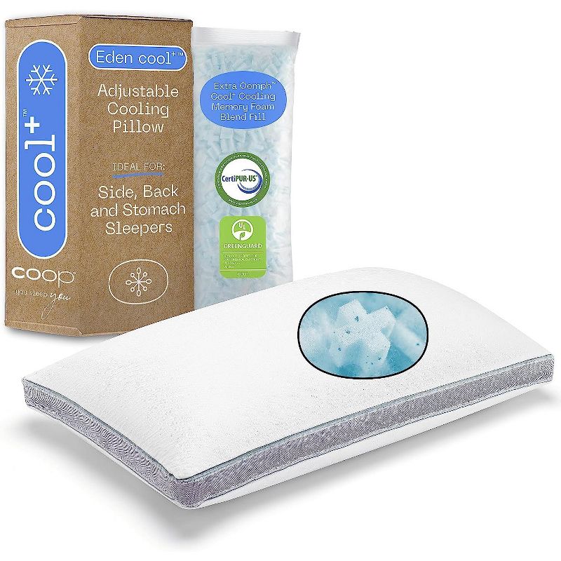 Coop Home Goods Eden Cool+ Pillow,  Plus Memory Foam with Cooling Gel, Back, Stomach or Side Sleeper, CertiPUR-US/GREENGUARD Gold, 1 of 10