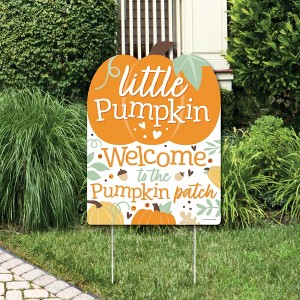 Big Dot of Happiness Little Pumpkin - Party Decorations - Fall Birthday Party or Baby Shower Welcome Yard Sign - 1 of 4
