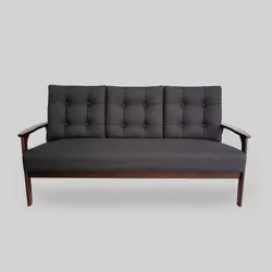 Duluth Mid Century Tufted Sofa Black - Christopher Knight Home