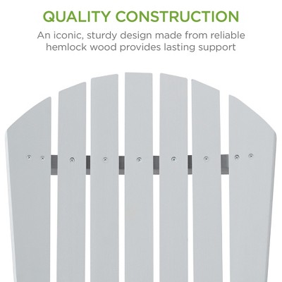 Gray Hemlock Wood Folding Adirondack Chair with Arms
